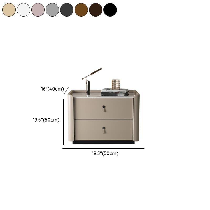 Modish 2 Tiers Drawer Storage Bedside Table with Stone Countertop - image 17