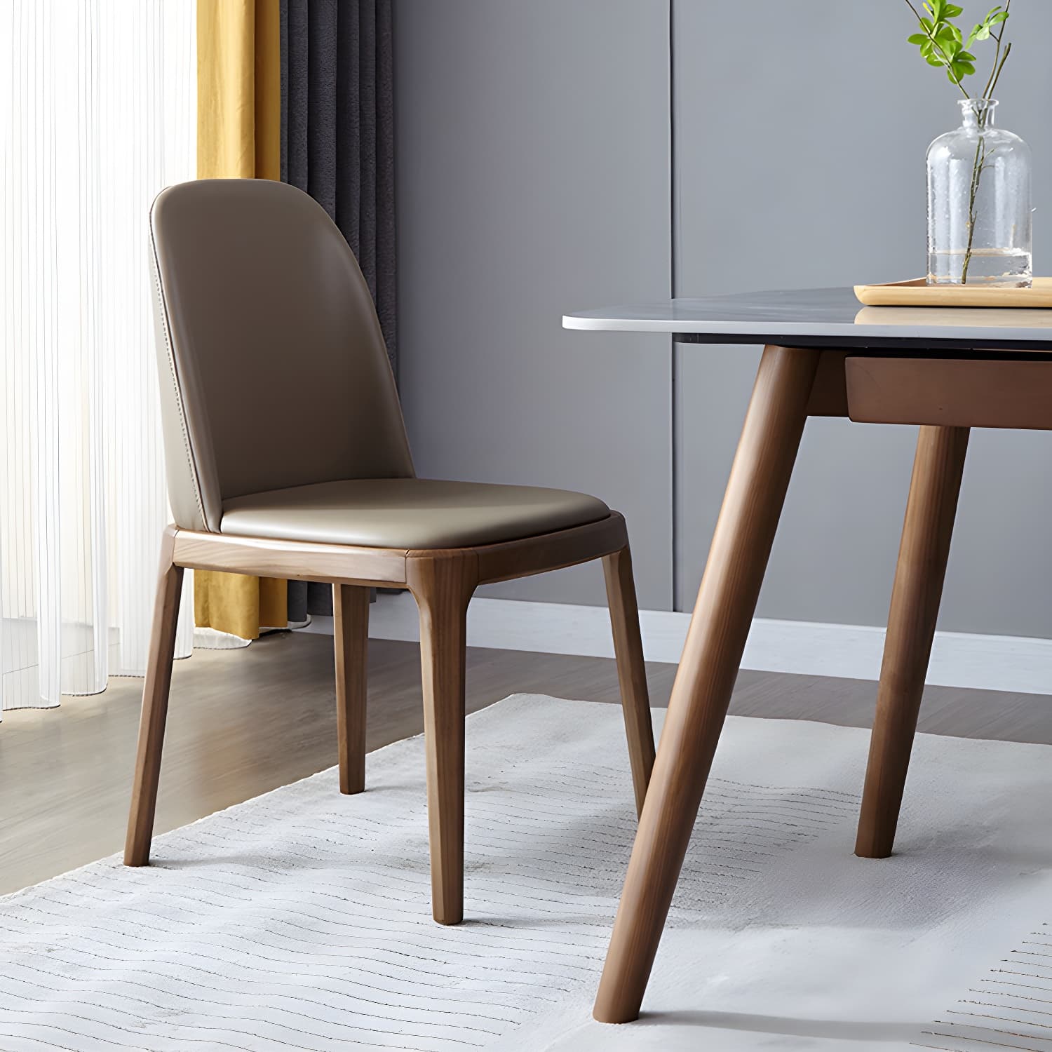 Industrial Home Leather Side Chair Matte Finish Parsons Dining Chair (Set of 2) - image 17