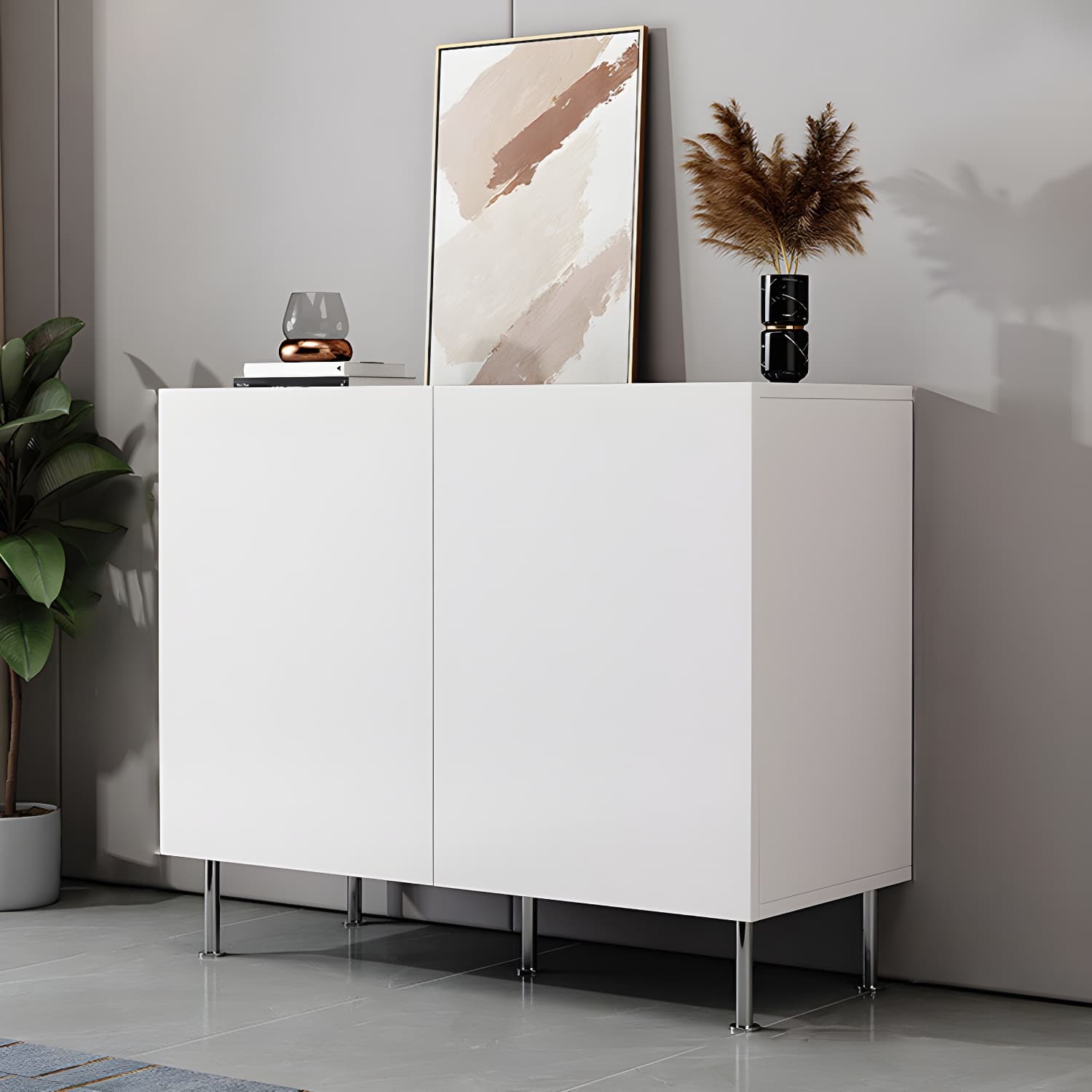 Adjustable Cabinets Sideboard Engineered Wood Sideboard for Living Room