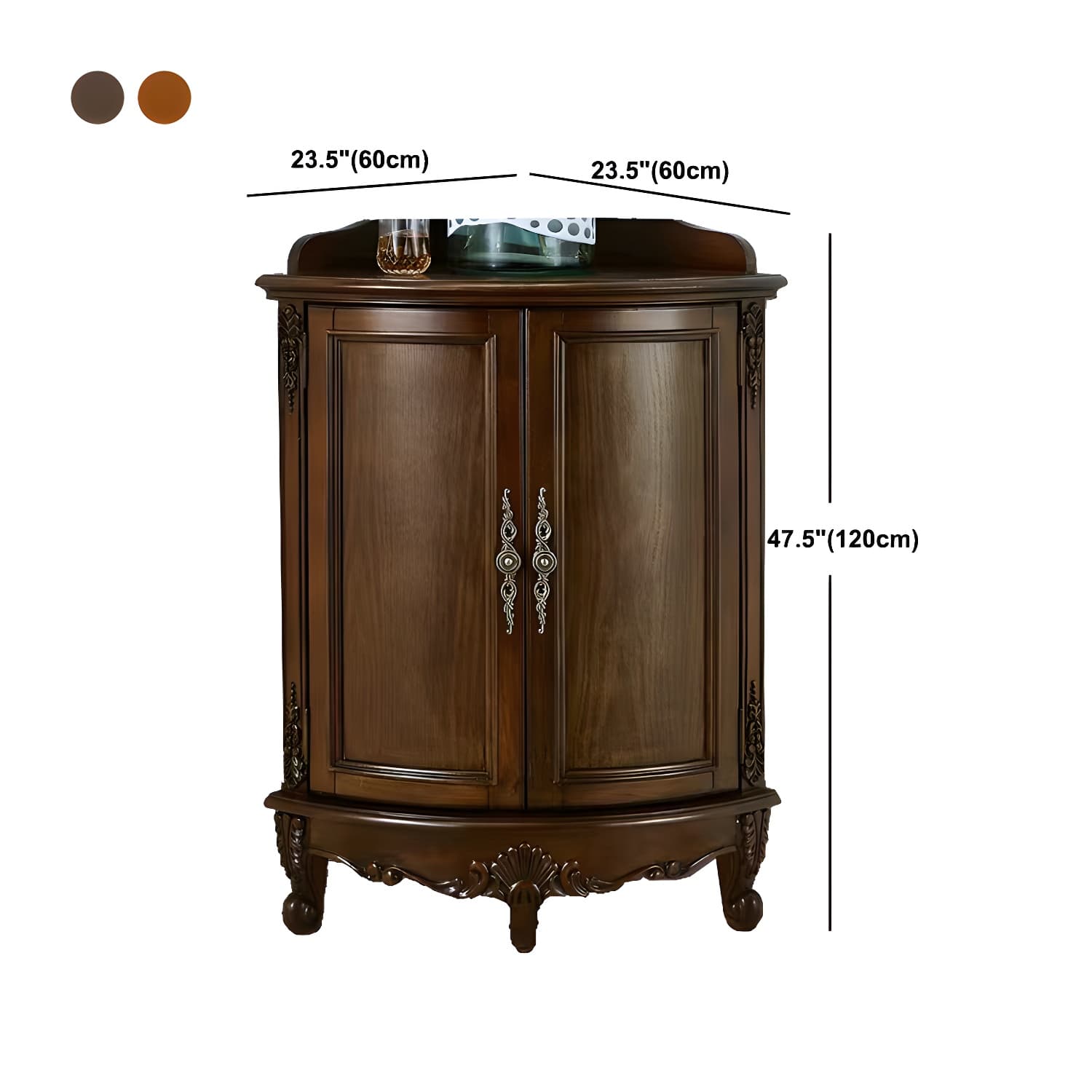 38.58"/47.24" Tall Brown Corner Cabinet , Wooden Storage Cabinet - image 10