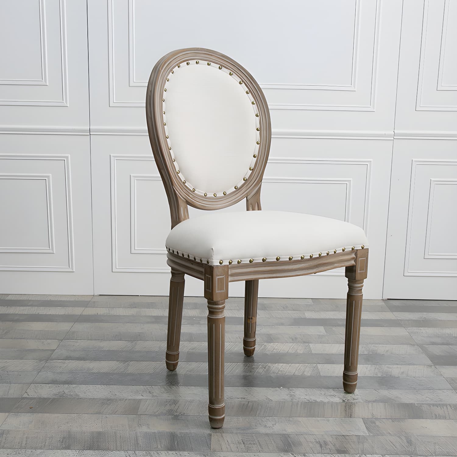 Solid Wood Country Style Dining Room Chair Matte Finish King Louis Back Side Chair - image 18
