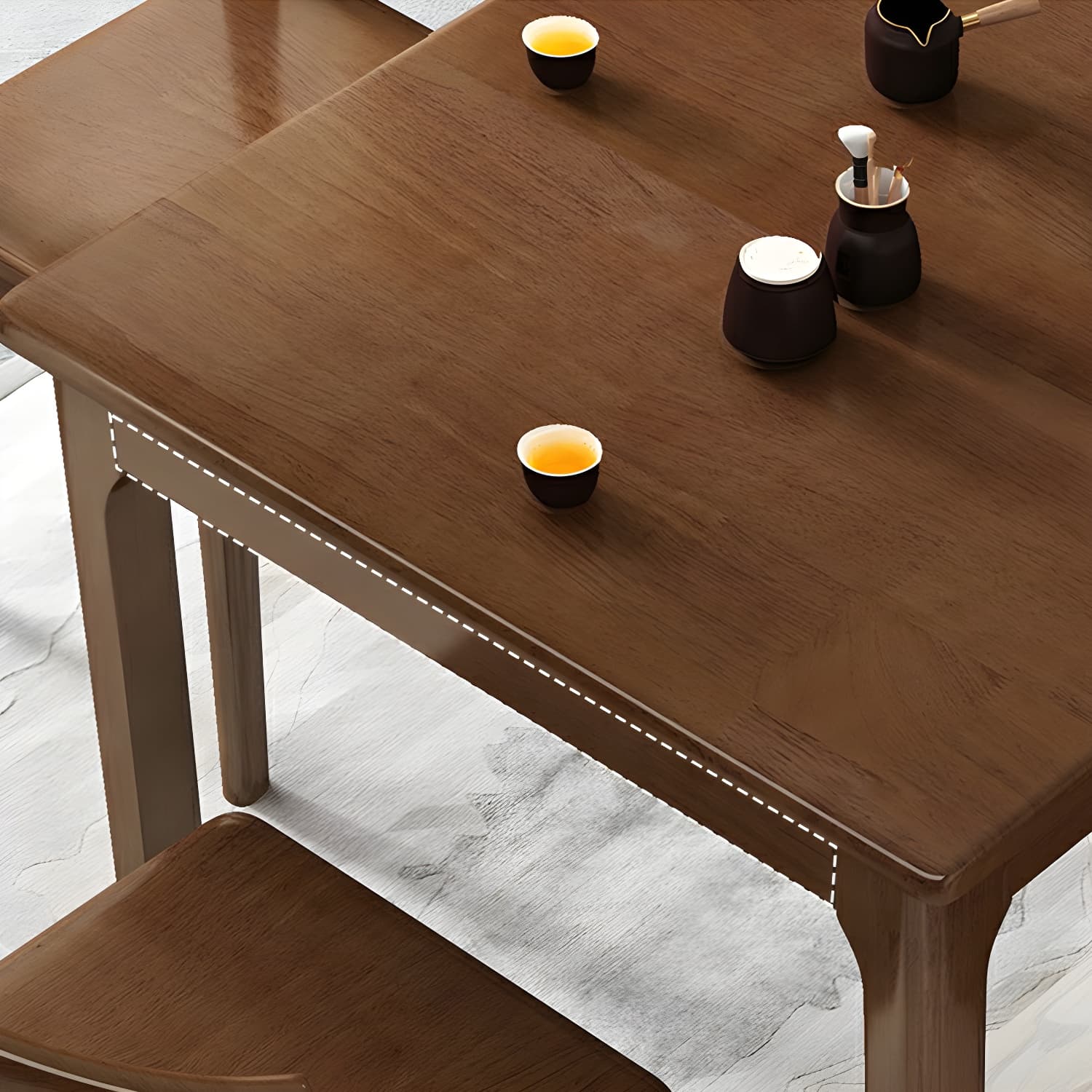 Squared Wood Kitchen & Dining Table with Legs Standard Height - image 7