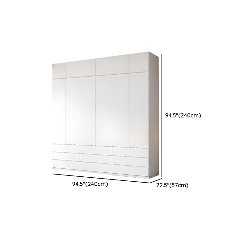 White Contemporary Alloy Cabinet Armoire with 3/6/9 Drawers, Flexible Shelf, and Hanging Rod - image 22