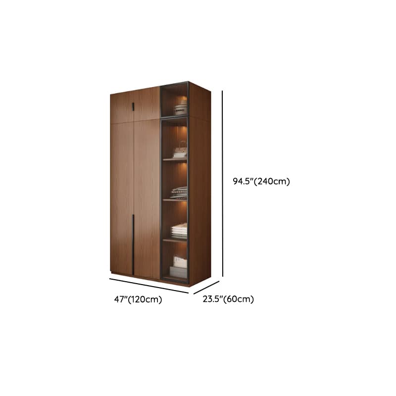 Acorn Modish Natural Wood Wardrobe Closet with Interior Shelves and Clothing Rod - image 15