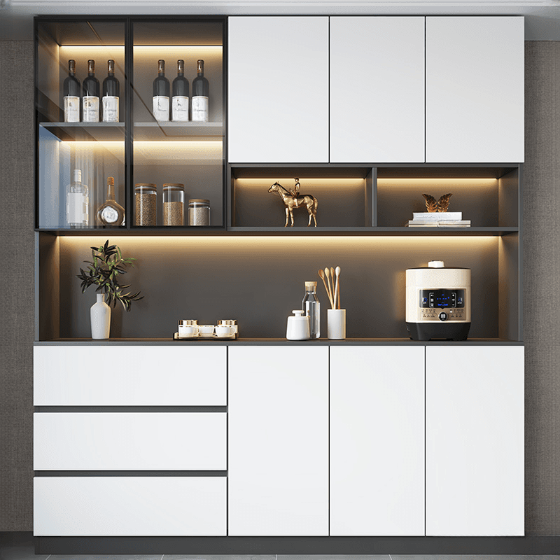 Standard/Wide Chalk 3 Drawers Closet 2 Shelves/1 Shelf Glass Doors Functional Storage Cabinet Sideboard