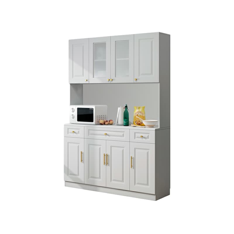 White Modern Wood Sideboard with Drawer and Cabinet with Adjustable Shelves - image 5