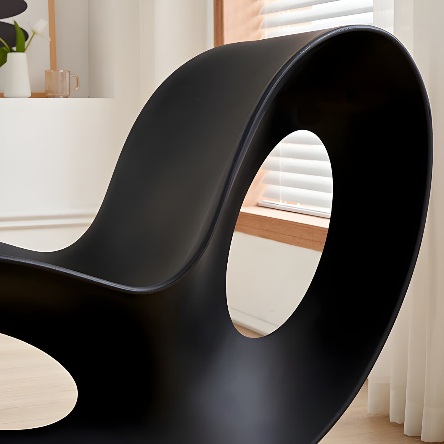 Contemporary Rocking Chair Acrylic Solid Color Indoor Rocking Chair without Armrest - image 17