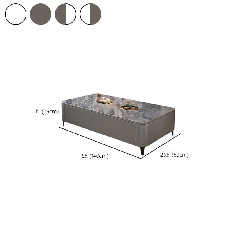 Rectangular Calfskin Accent Table with 2 Drawers - image 13