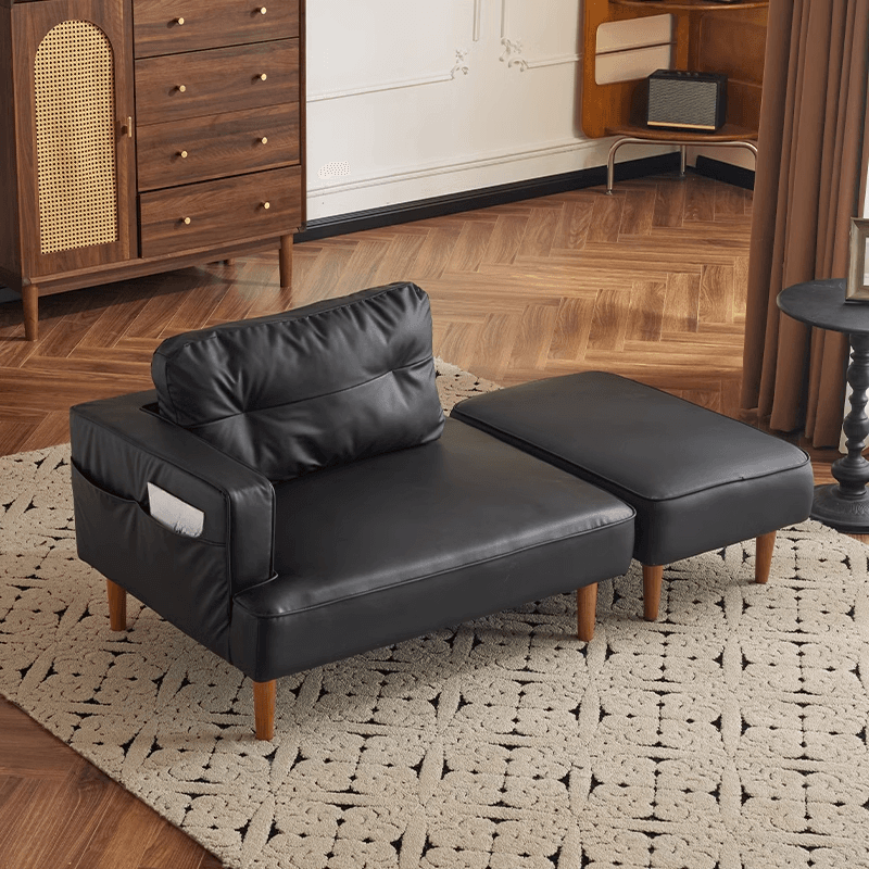 Contemporary Modern Solid Color Scratch-immune Standard Sofa/Loveseat/Single Sofa in Gray/Sage/Sepia for 2 People with Receptacle and Ottoman - image 8