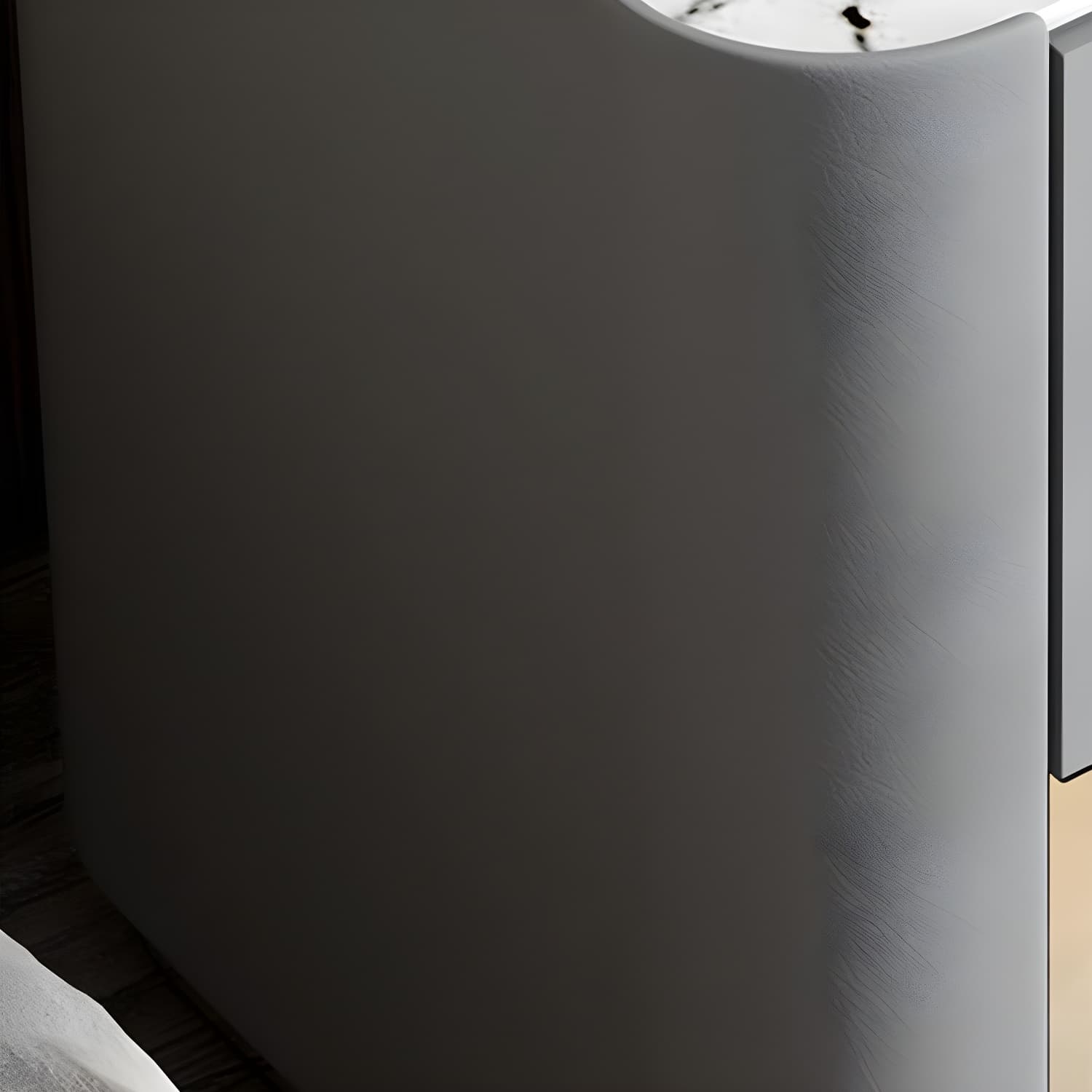 Contemporary Stone Top 1-Drawer, 1 Shelf Nightstand 21.65" Tall Nightstand - image 11