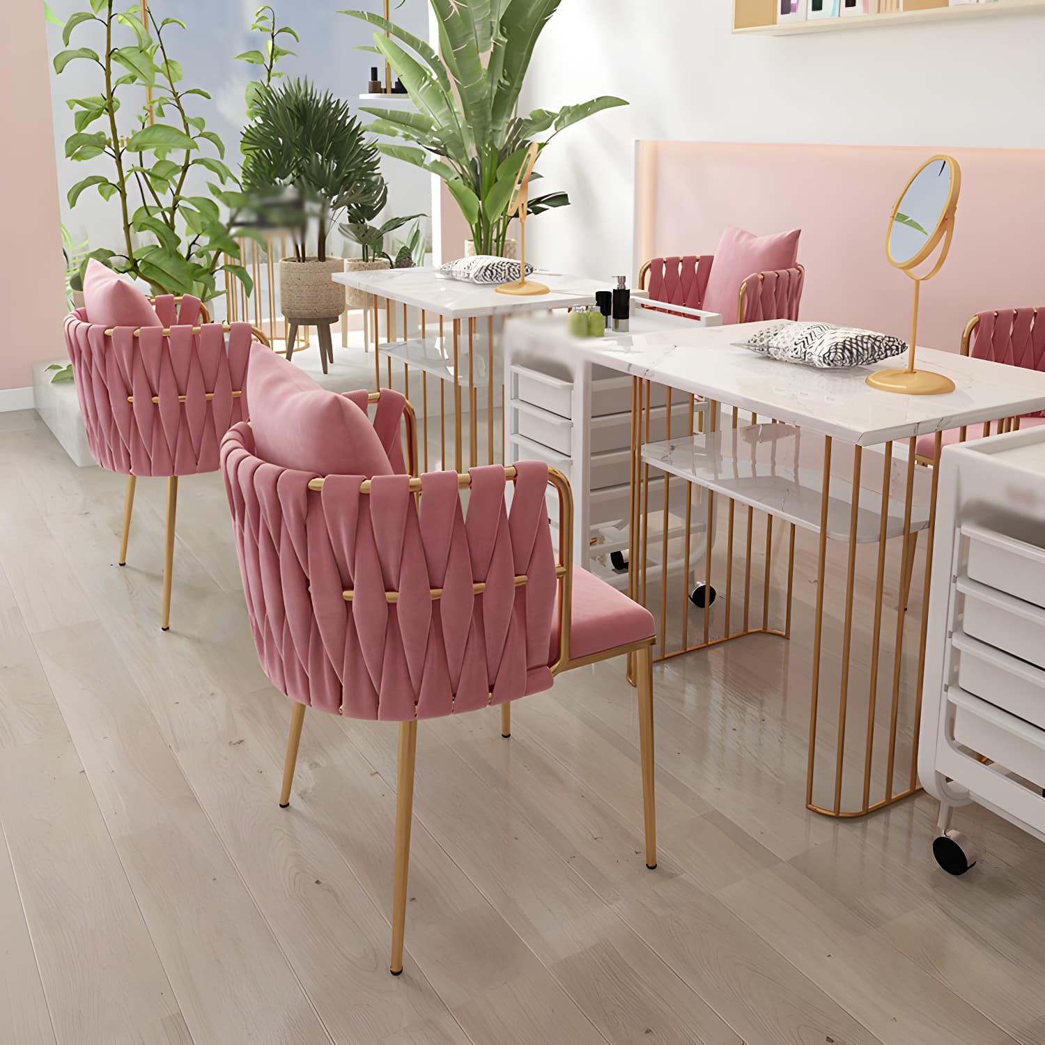 Contemporary Metal Dining Room Chairs Velvet Armless Dining Chairs for Home Use - image 10