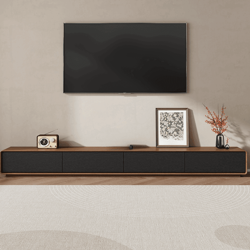 Art Deco Lumber Rectangle TV Stand with 4 Drawers - image 7