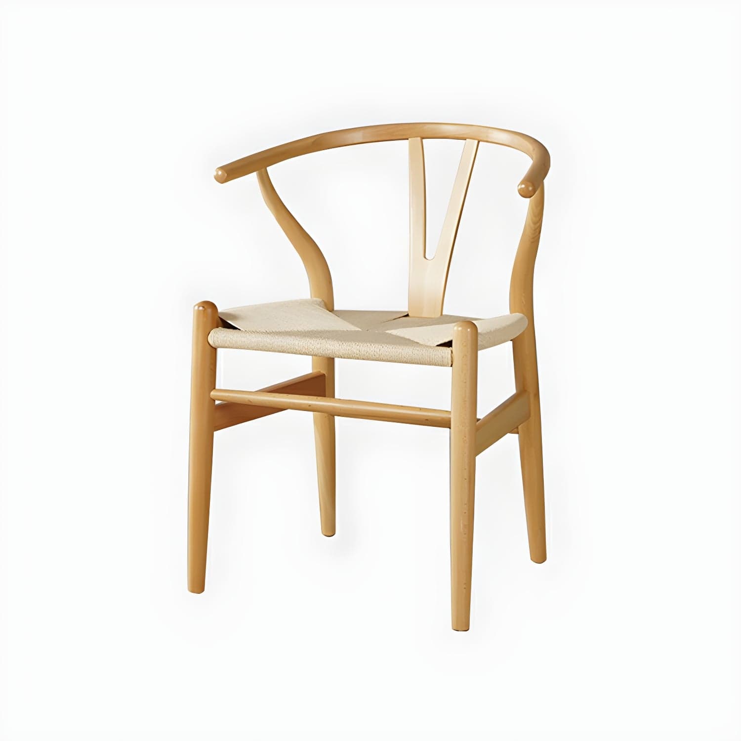 Scandinavian Wood Side Chair with Wishbone Back and Upholstered Seat for Kitchen & Dining - image 8