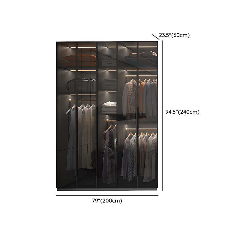 Midnight Black Unattached Lumber Armoire Cabinet with Soft Close Door, Interior Shelves, Clothing Rod and Soft Close Drawer - image 21