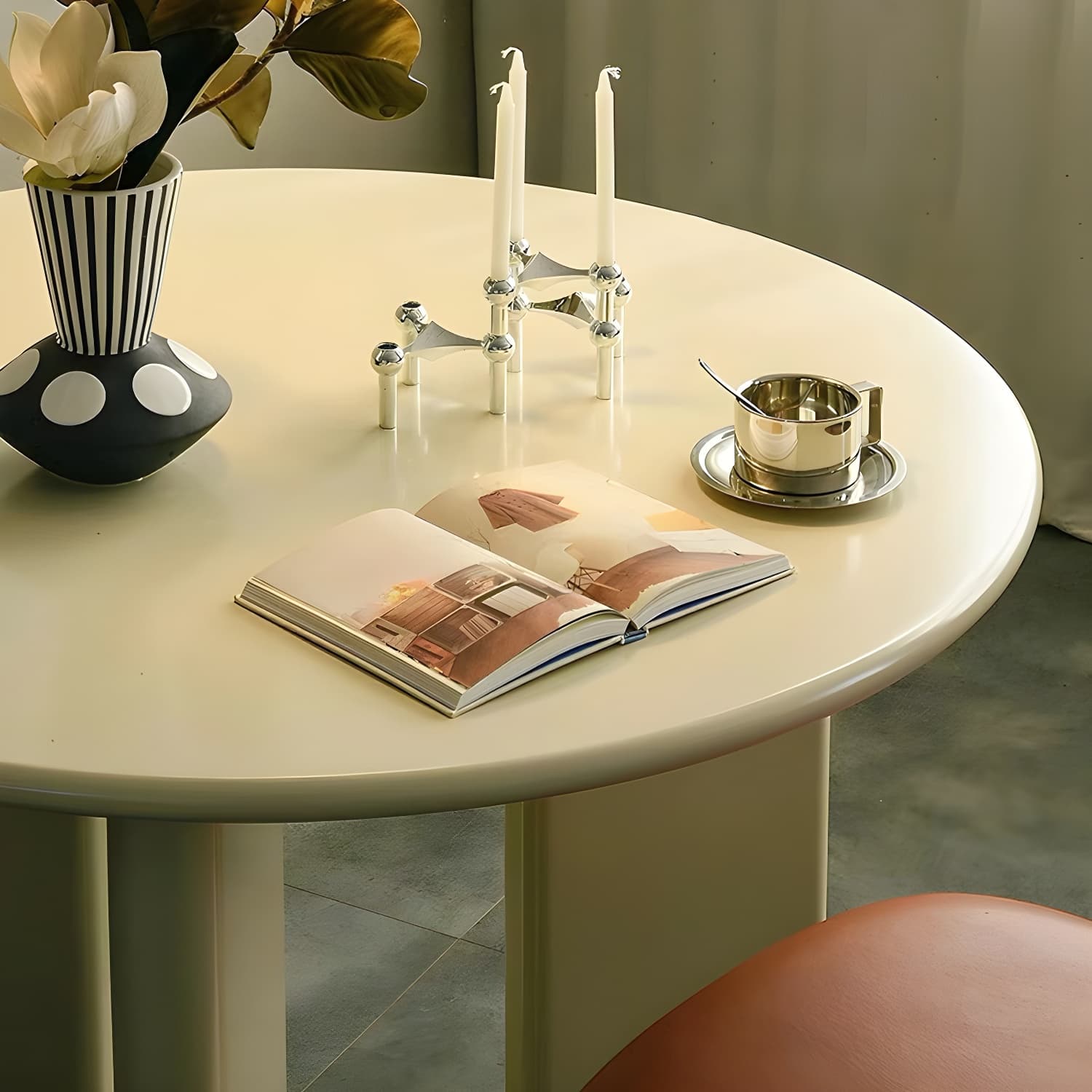Scandinavian Style Round Dining Table - Wood Top - Standard Height - image 7