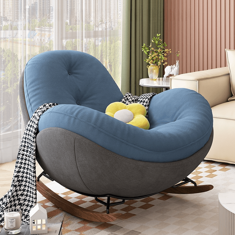 Casual Chalk/Olive Green/Rose Upholstered Living Room Rocking Chair, with Cushioned - image 9