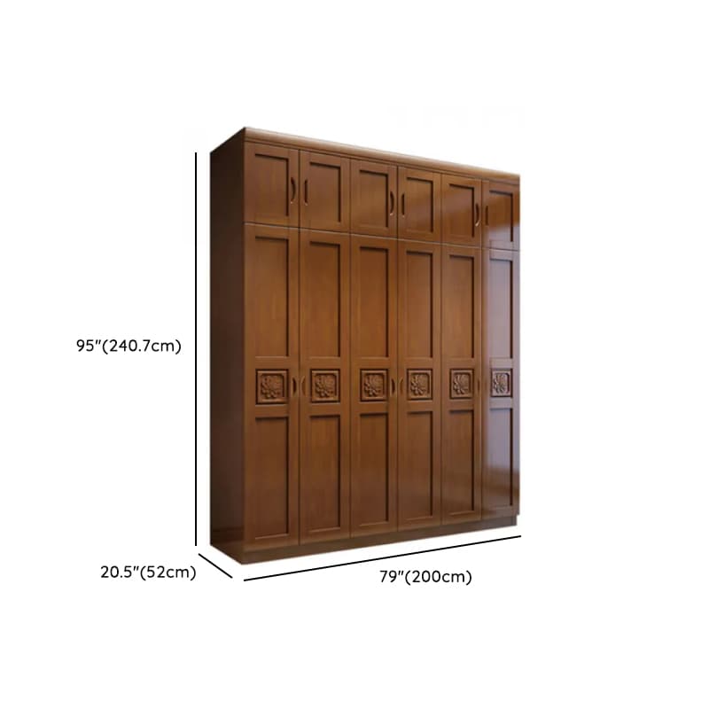 Vintage Sepia Lumber Wardrobe with Soft Close Drawer, Soft Close Door, Interior Shelves, and Hanging Rod - image 25
