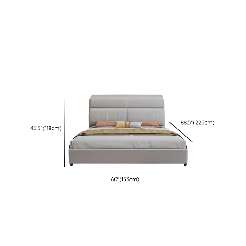 Light Gray Storage Included Panel Bed with 3 Storage Boxes, Pine Wood Frame, and Sponge Upholstery - image 9