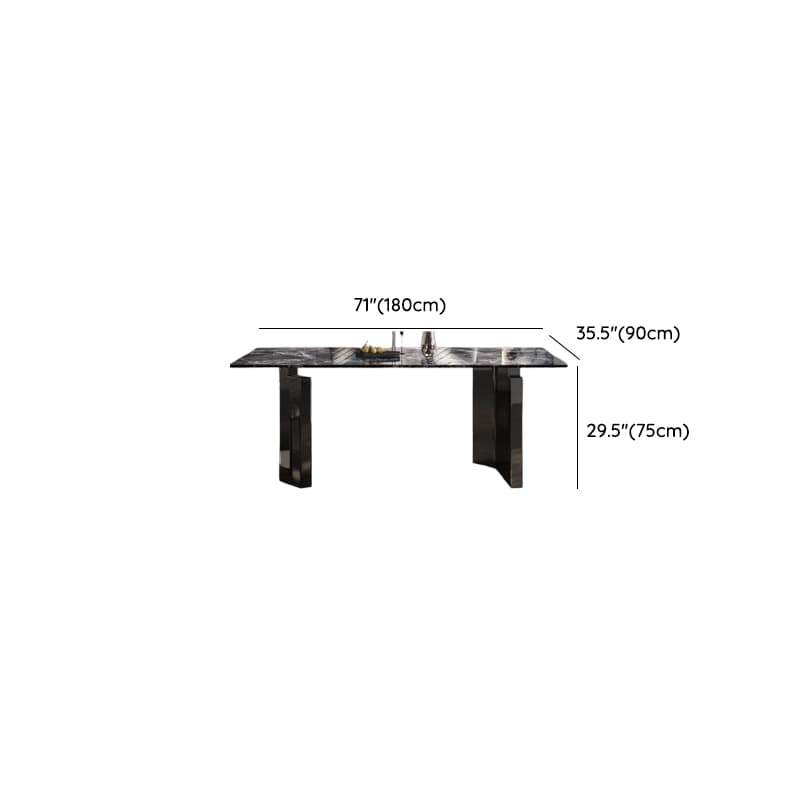 Dining Table Set with Marble Slab Top for 6 People/4 People in Multicolor - image 16