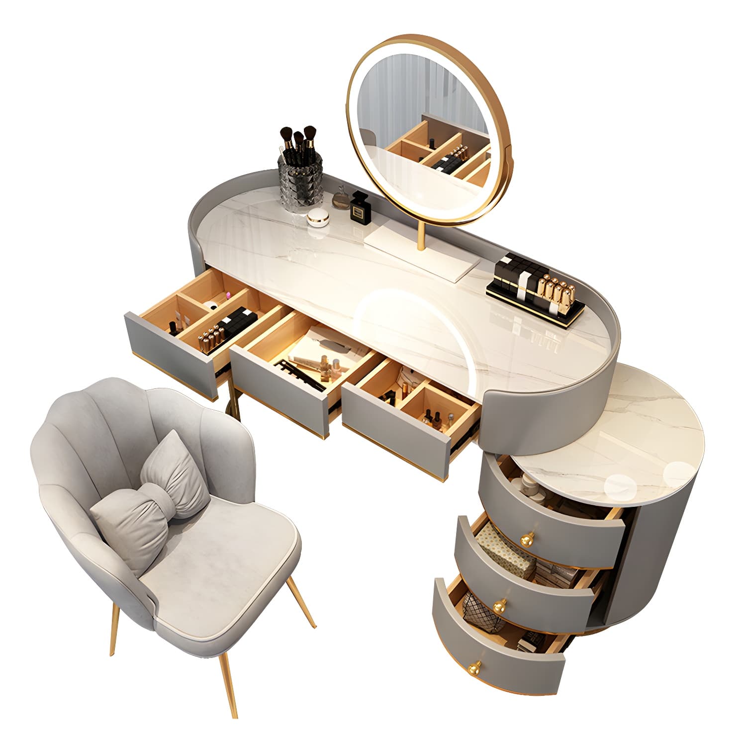 Glam Dressing Table Storage Box with Makeup with Drawers for Bedroom - image 9