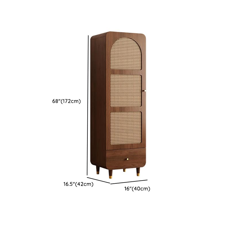 Simple Rectangular Accent Cabinet with Storage, Engineered Wood Countertop, Pull Knobs, Auburn Top, and Soft Close Drawer - image 16