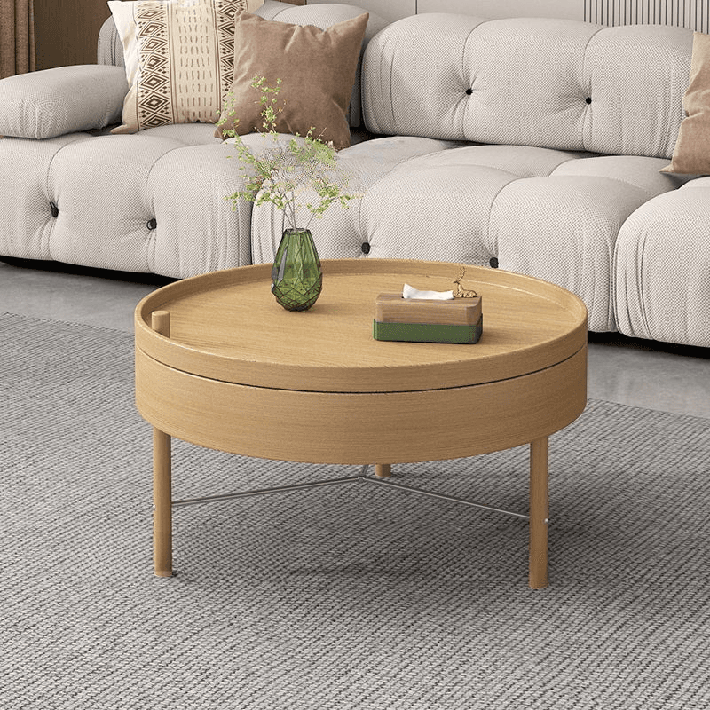 Shabby Chic Circular-shaped Lumber Pallet Table with Stockroom for Indoor Use - image 7