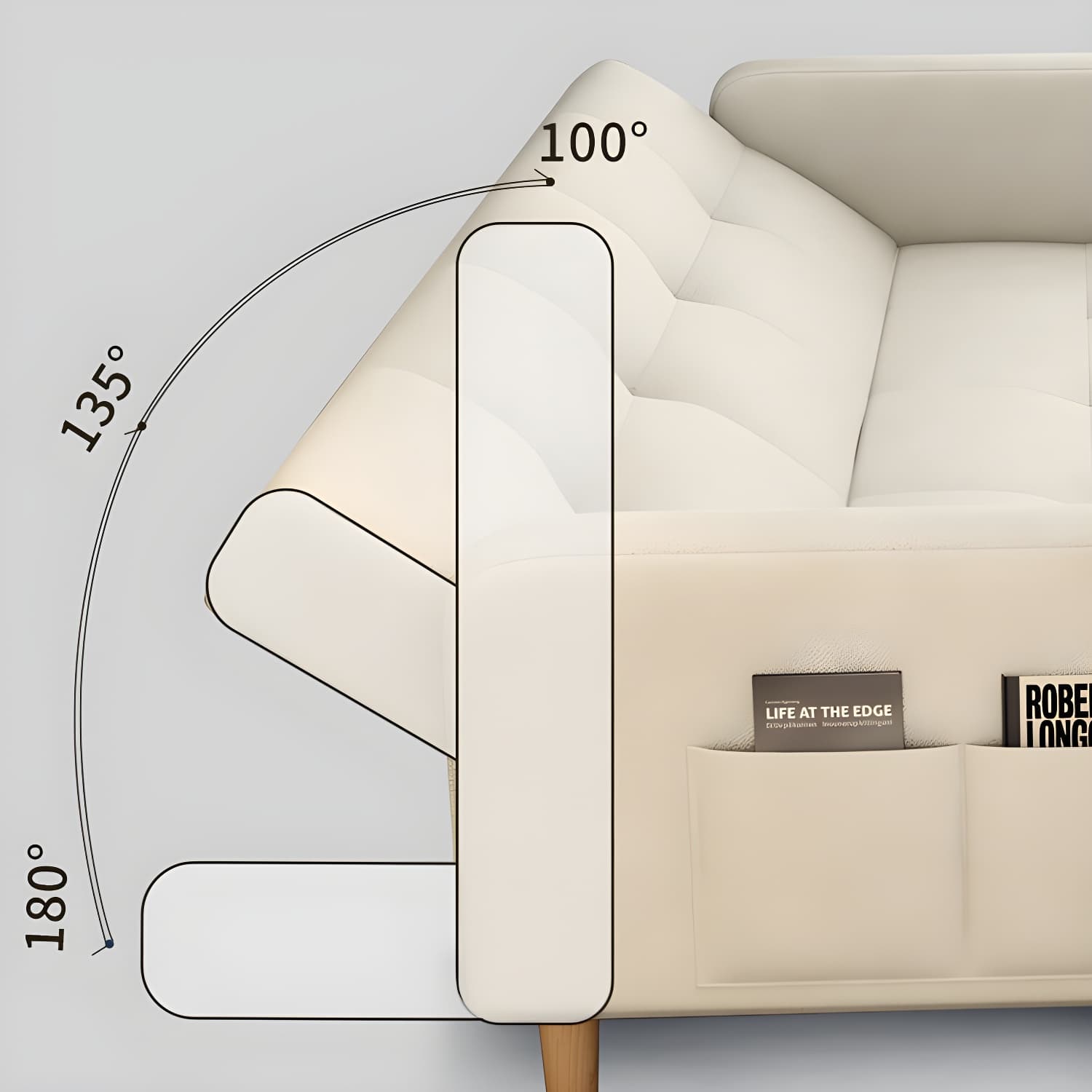 Contemporary Square Arm Sleeper Sofa Biscuit Back Convertible Sofa for Living Room - image 15