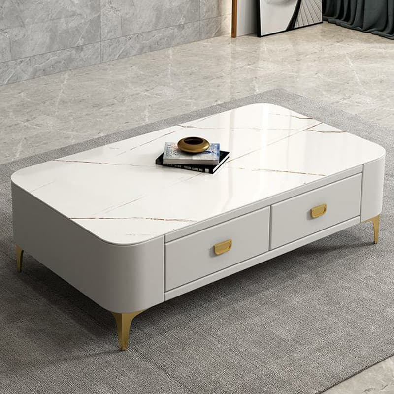 Modern Oblong Stone Coffee Table with Water and Scratch Resistant - image 19