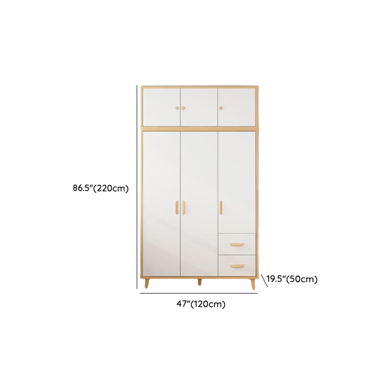 Natural Finish Self-supporting 2-Drawer Wardrobe in Solid and Manufactured Wood - image 19