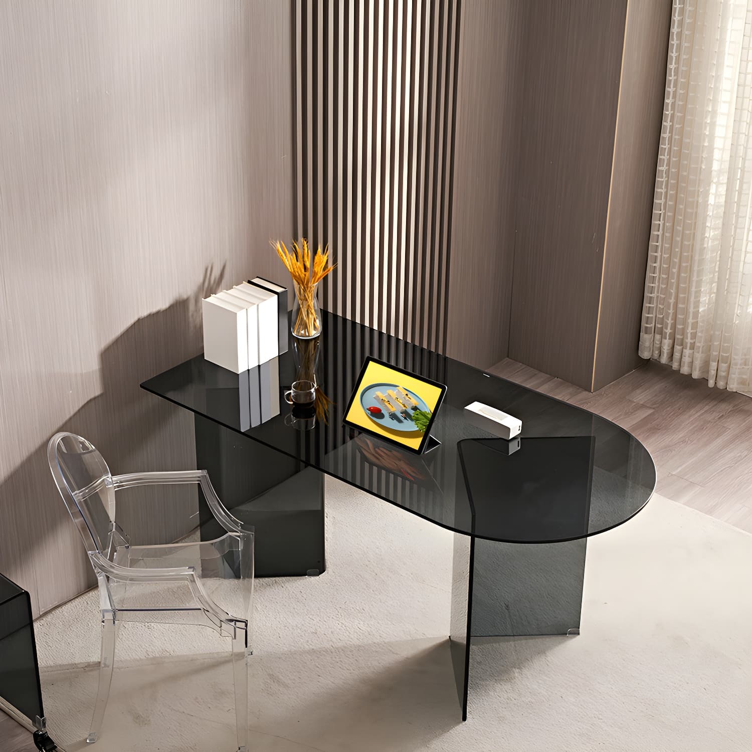 Modern Tempered Glass Dining Table Glass Base for Dining Room - image 4