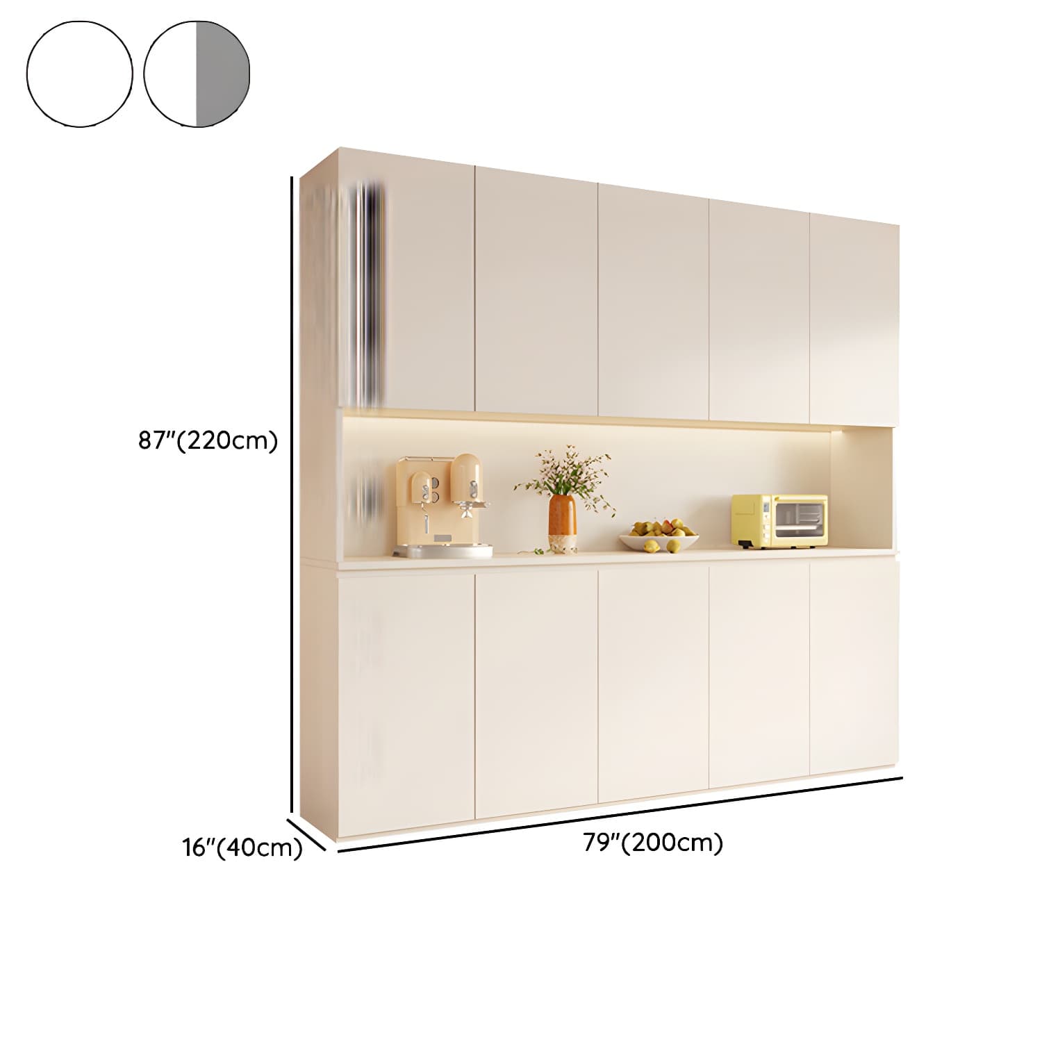 Modern Wood Buffet Cabinet with Open Storage and Cabinets Included - image 15
