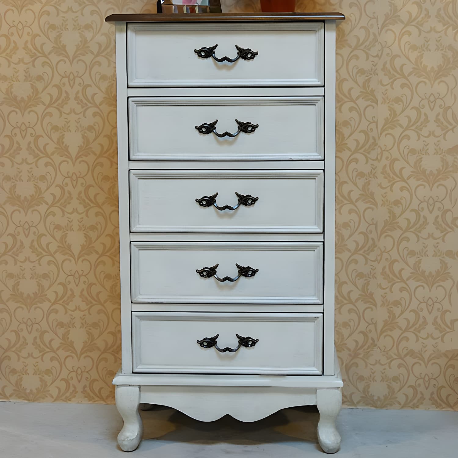Bedroom Storage Chest Wooden Nautical Vertical Chest with Drawers - image 9