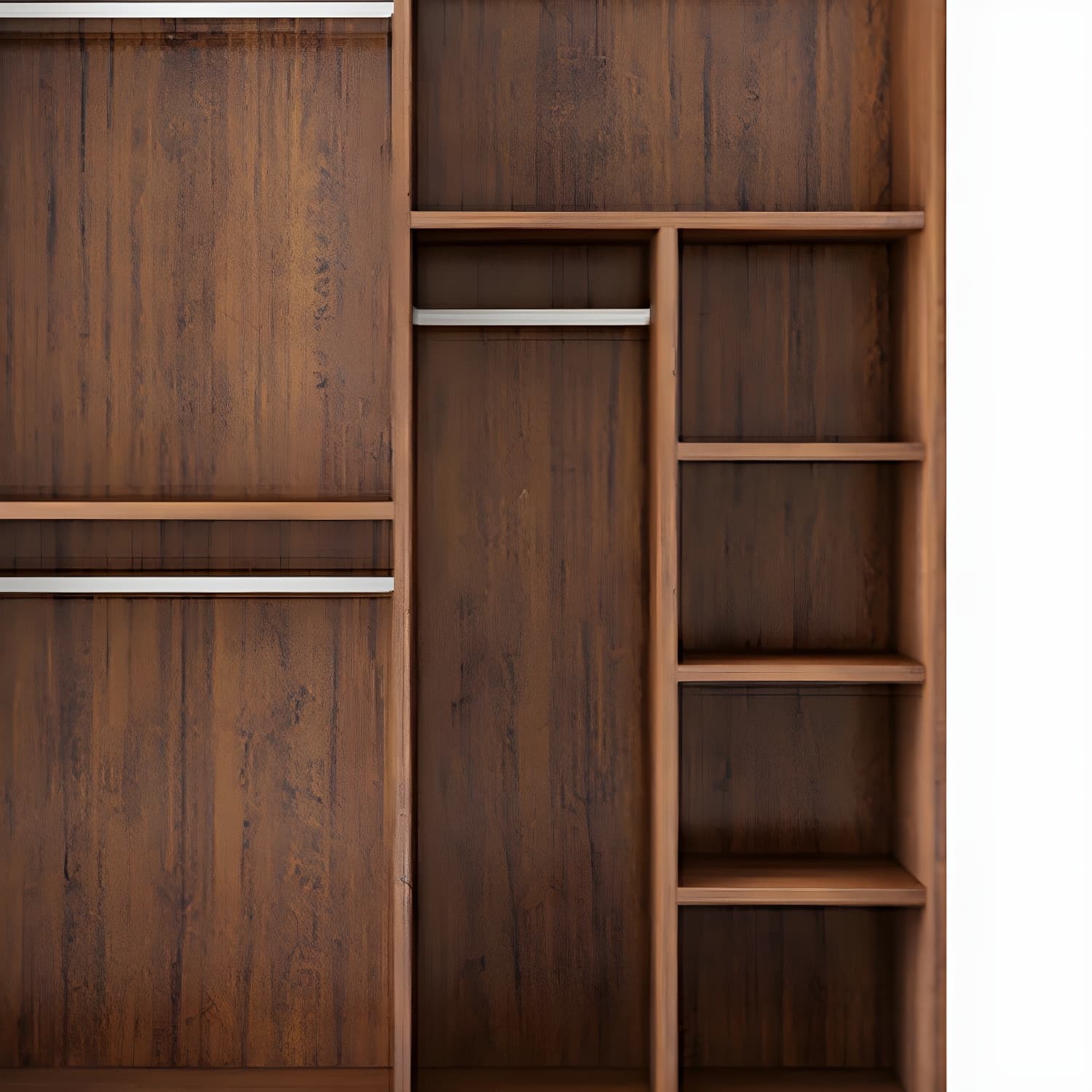 Modern Wooden Wardrobe Armoire with 3 Clothing Rods and Interior Shelves - image 6