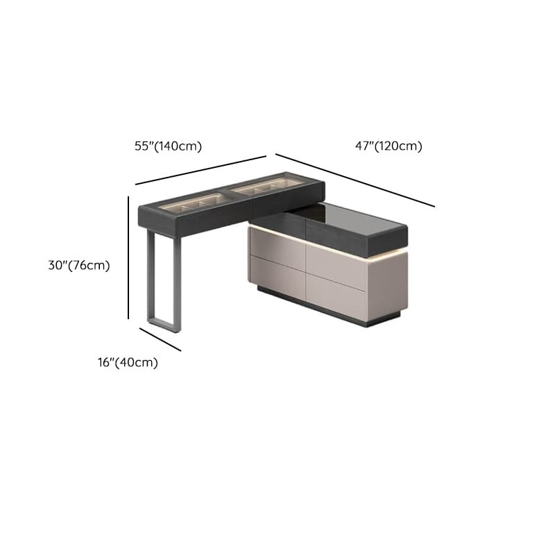 Multi-Purpose Tan Vanity Set with Lighting, Scalable 2-in-1 Adjustable Touch and Brightness - image 10