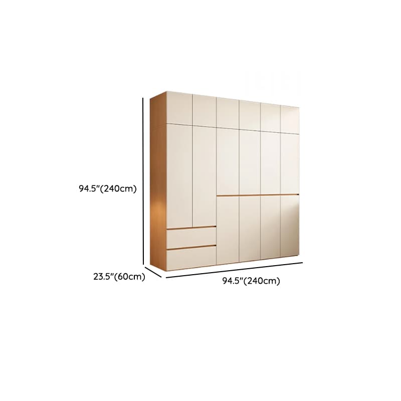 Chalk Modish Laminate Wardrobe Closet with Soft Close Drawer, Soft Close Door, Interior Shelves, and Clothing Rod - image 21