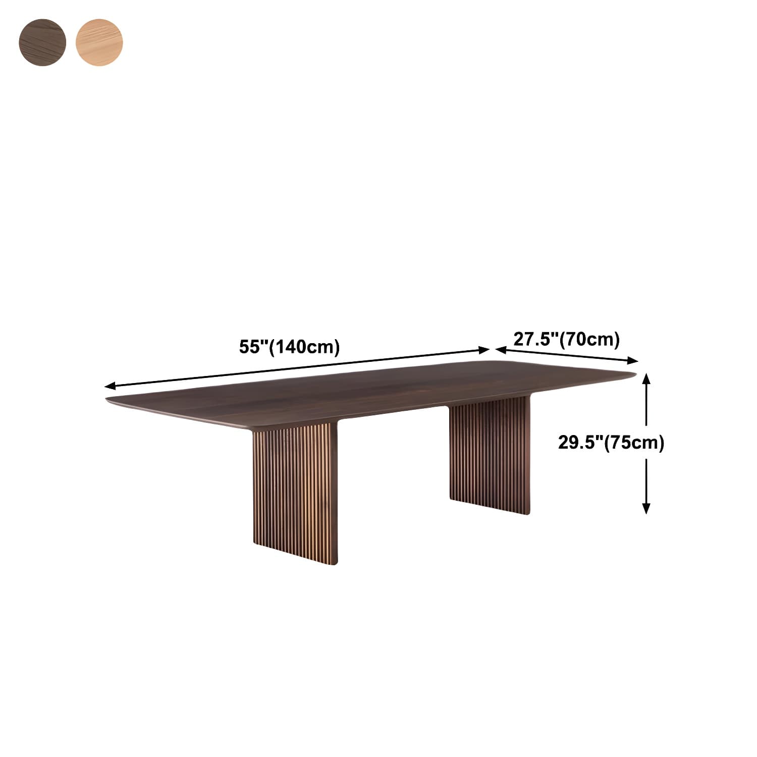 Pine Solid Wood Dining Site Table Modern Rectangle Double Pedestal Dining Table - image 12