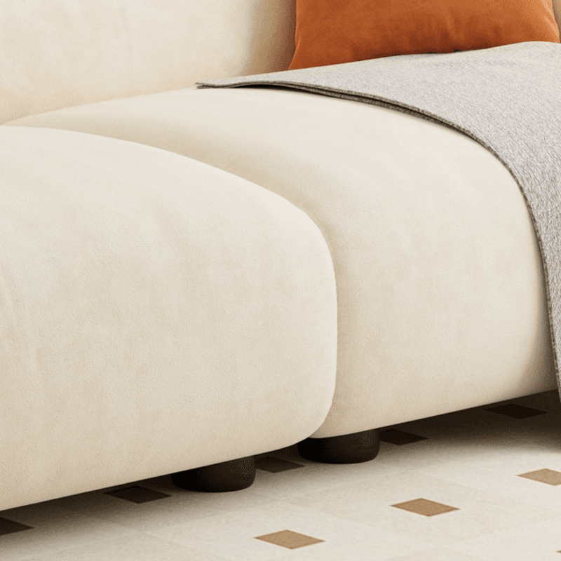 Contemporary Solid Color Tear Resistant Standard Sofa in Gray/Light Brown/Citrus Color for 4/5/3 with 2 Pillows - image 9