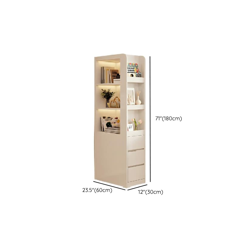 Modern Simple Style Rectangular Detached Decorative Cabinet with 3 Exterior Shelves, Composite Wood Countertop in Chalk, and Soft Close Drawer - image 14