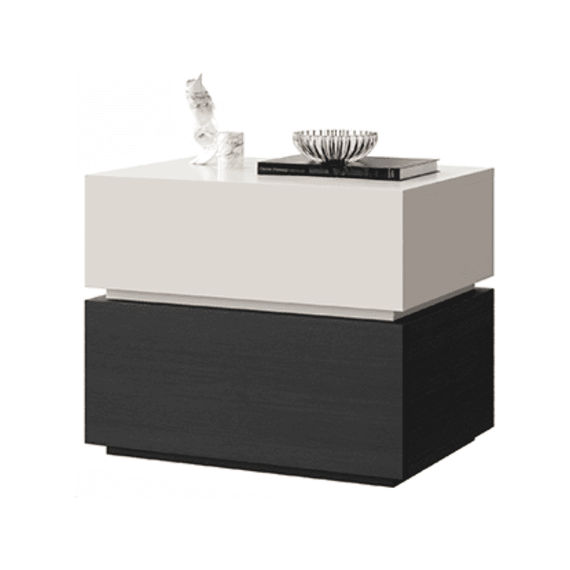 Organic Modern Nightstand With Drawer Organization Featuring 2 Drawers and Real Wood Countertop