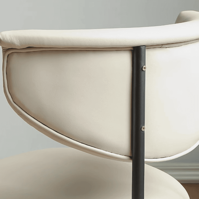 Scandinavian Side Chair with Uncovered Back, Upholstered, Ink/Gilded Metal Legs - image 17