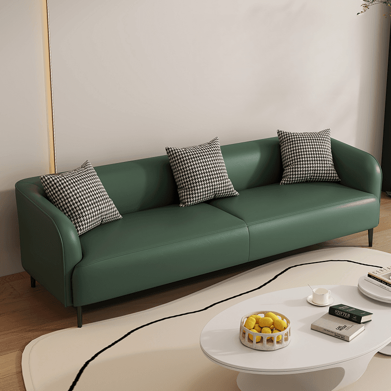 Drawing Room Standard Sofa in Pu Leather with Dark Gray/Sage/Amber Color and Armrest