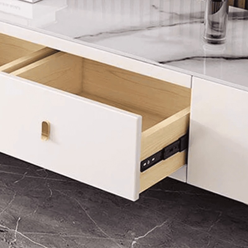 Luxurious Rectangular Glass TV Stand with Storage Drawers, 11.8"W x 15.4"H - image 13
