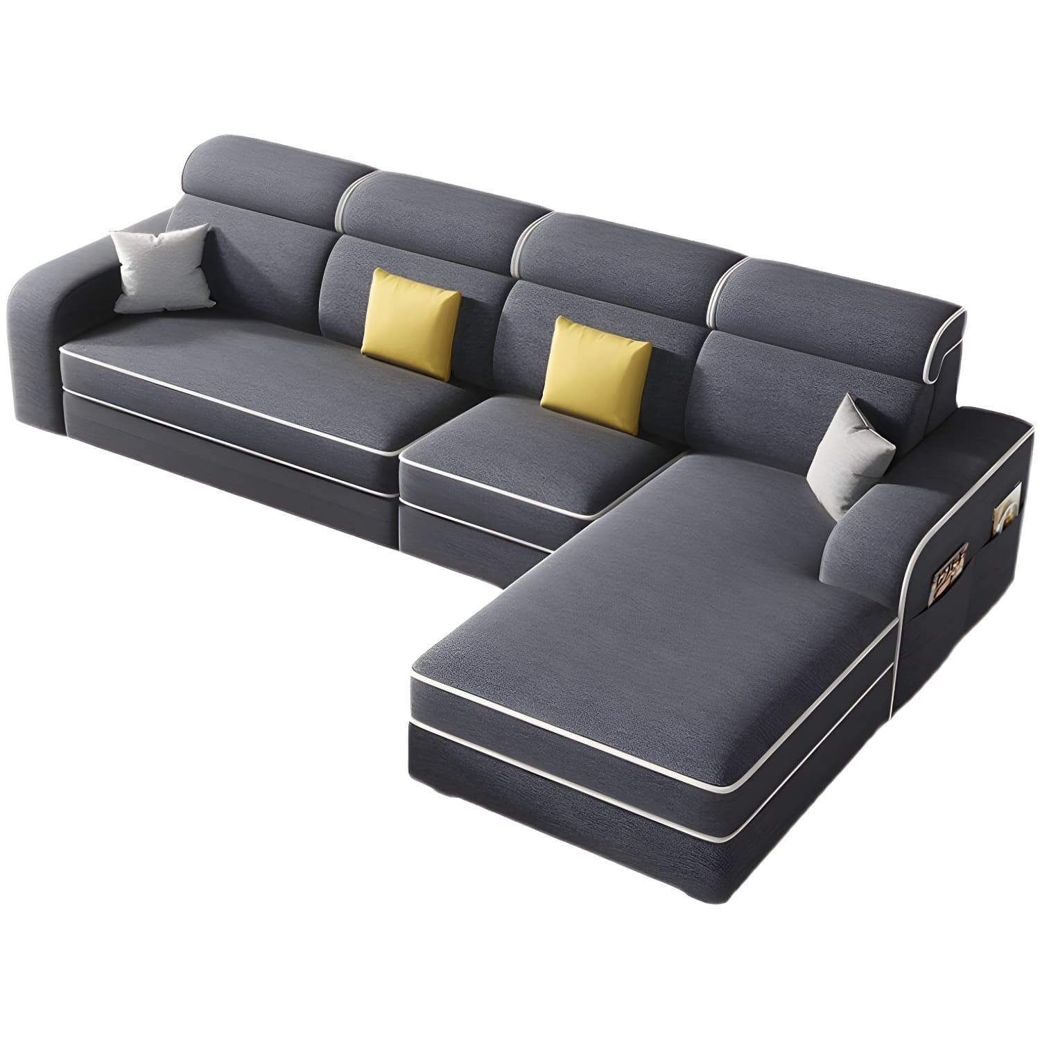 Modern Wood Frame L-Shape Sectional Sofa Chaise with Storage - 3 Piece Set - image 15