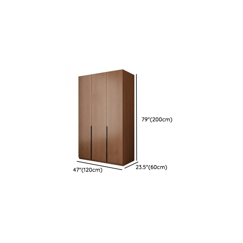 Sepia Modish Laminate Wardrobe Closet with Interior Shelves and Clothing Rod - image 7
