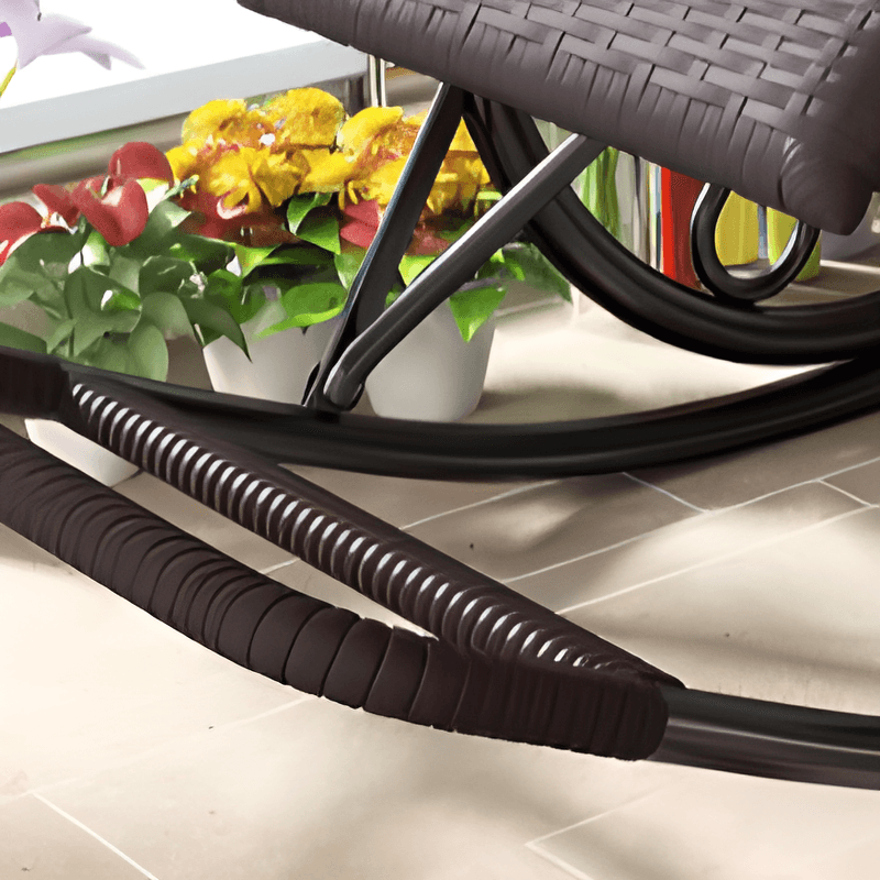 Simple Scratch-tolerant Cane Porch Rocker with Round Arm - image 17
