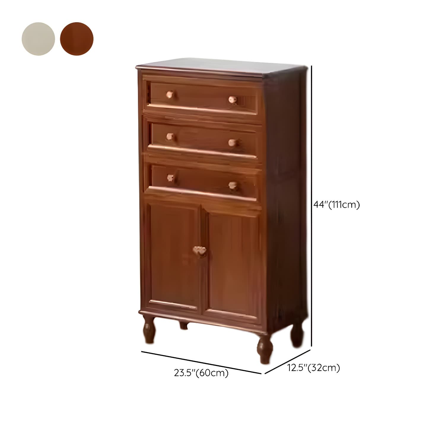 Mid-Century Modern Rectangular Wood Accent Cabinet with 1 Cabinet and Drawers - image 22
