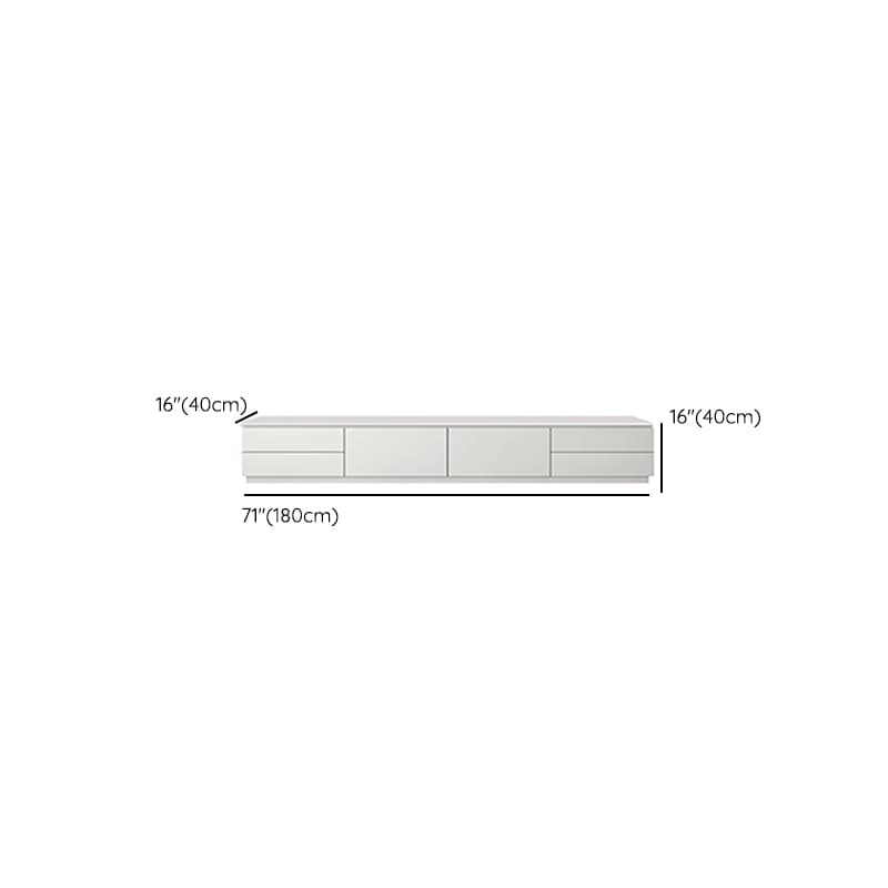 Modern Stone TV Stand with Drawers - Cabinet and Enclosed Storage - White - image 9