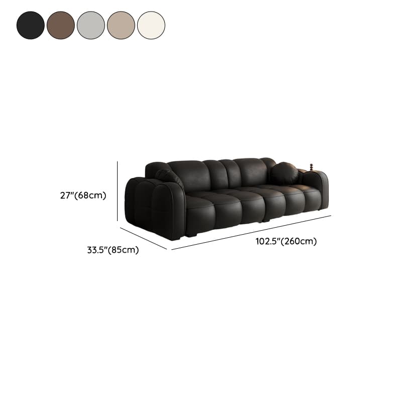 Modern Solid Color Tear Resistant Standard Sofa in Dark Grey/Light Brown/Ivory, 4-seater/3-seater with 2 Pillows - image 21