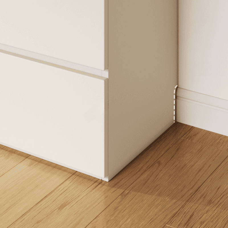 White Minimalist Manufactured Wood Independent Wardrobe Closet with Soft Close Drawer, Soft Close Door, and Interior Shelves - image 5