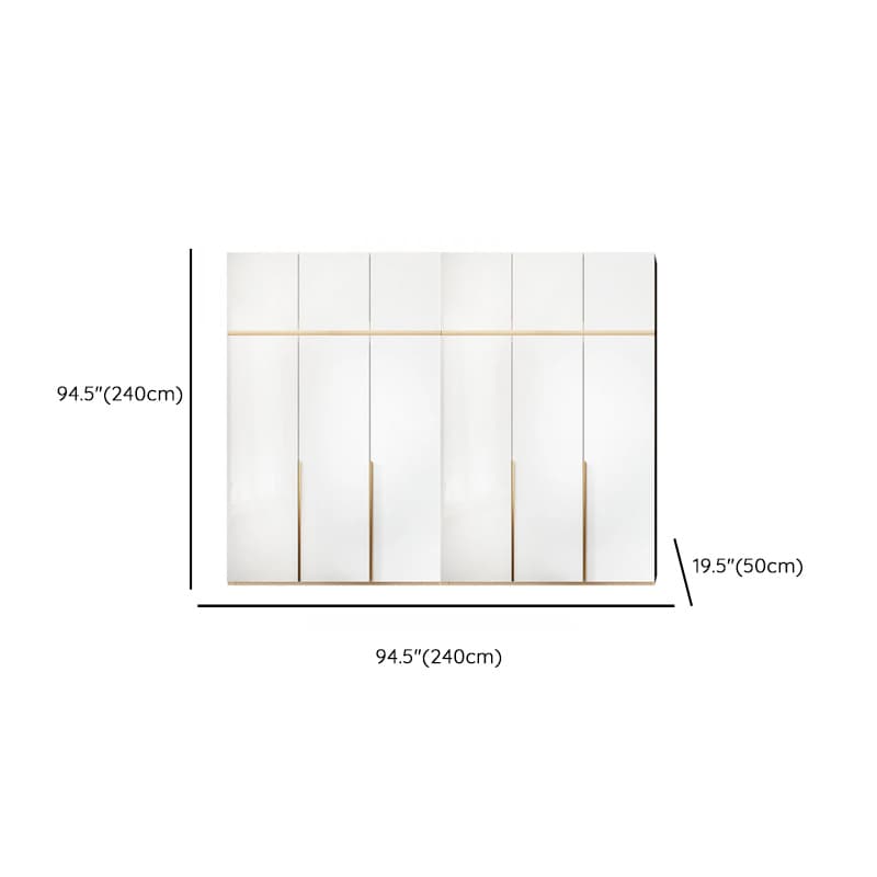 Multicolor/White/Natural Color Art Deco Composite Wood Cabinet Armoire with Hanging Rod, Interior Shelves, Soft Close Door and Soft Close Drawer - image 24
